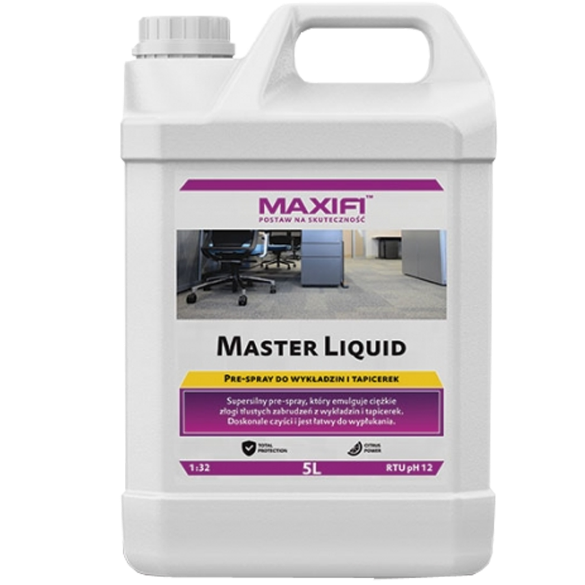 MAXIFI Master Liquid 5l Pre Spray do Usuwania Trudnych Tłustych Zabrudzeń z Wykładzin i Tapicerek