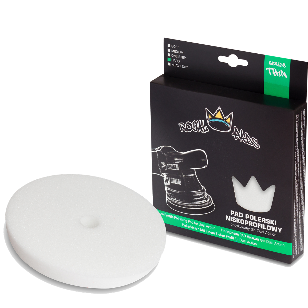 ROYAL PADS Thin Hard Pad 150mm Pad Biały Niskoprofilowy Twardy