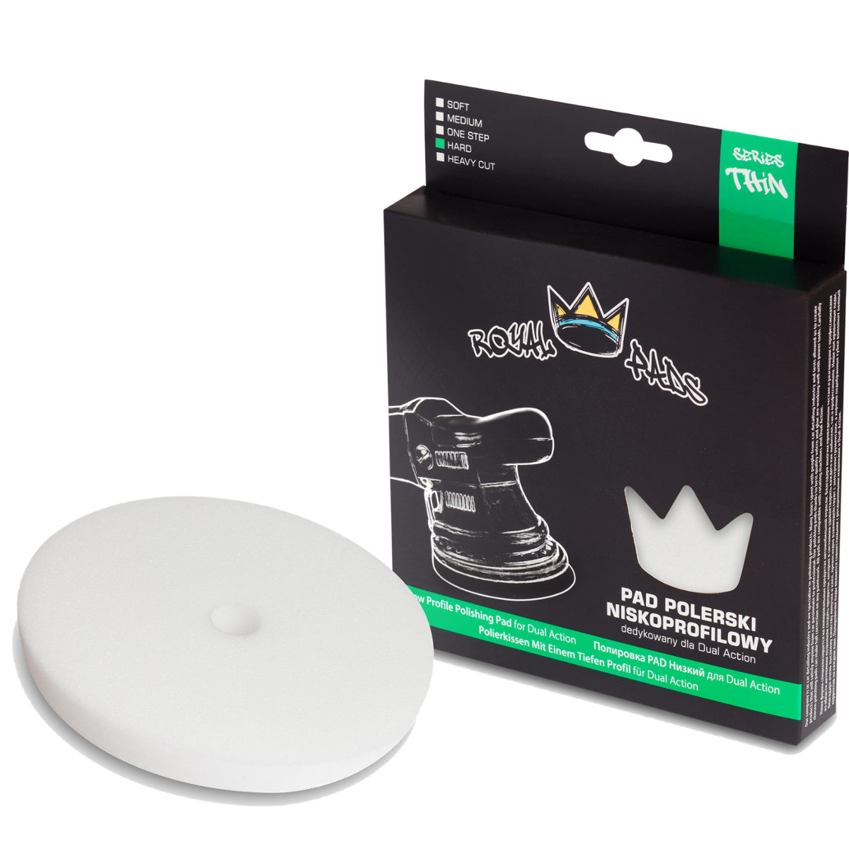ROYAL PADS Thin Hard Pad 130mm Pad Biały Niskoprofilowy Twardy