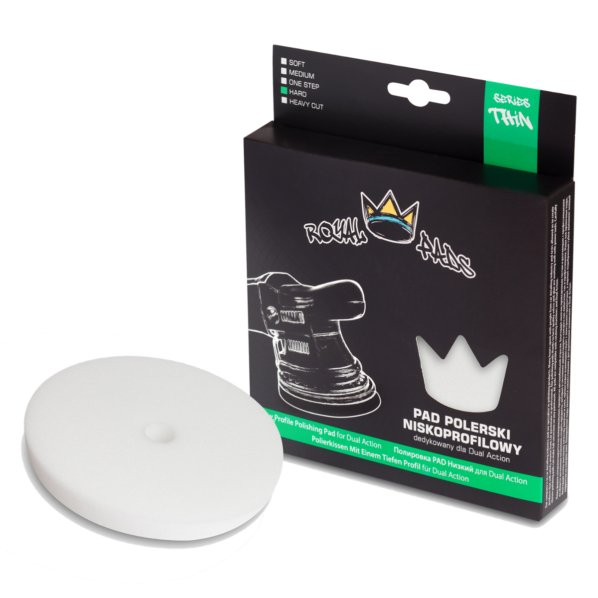 ROYAL PADS Thin Hard Pad 80mm Pad Biały Niskoprofilowy Twardy