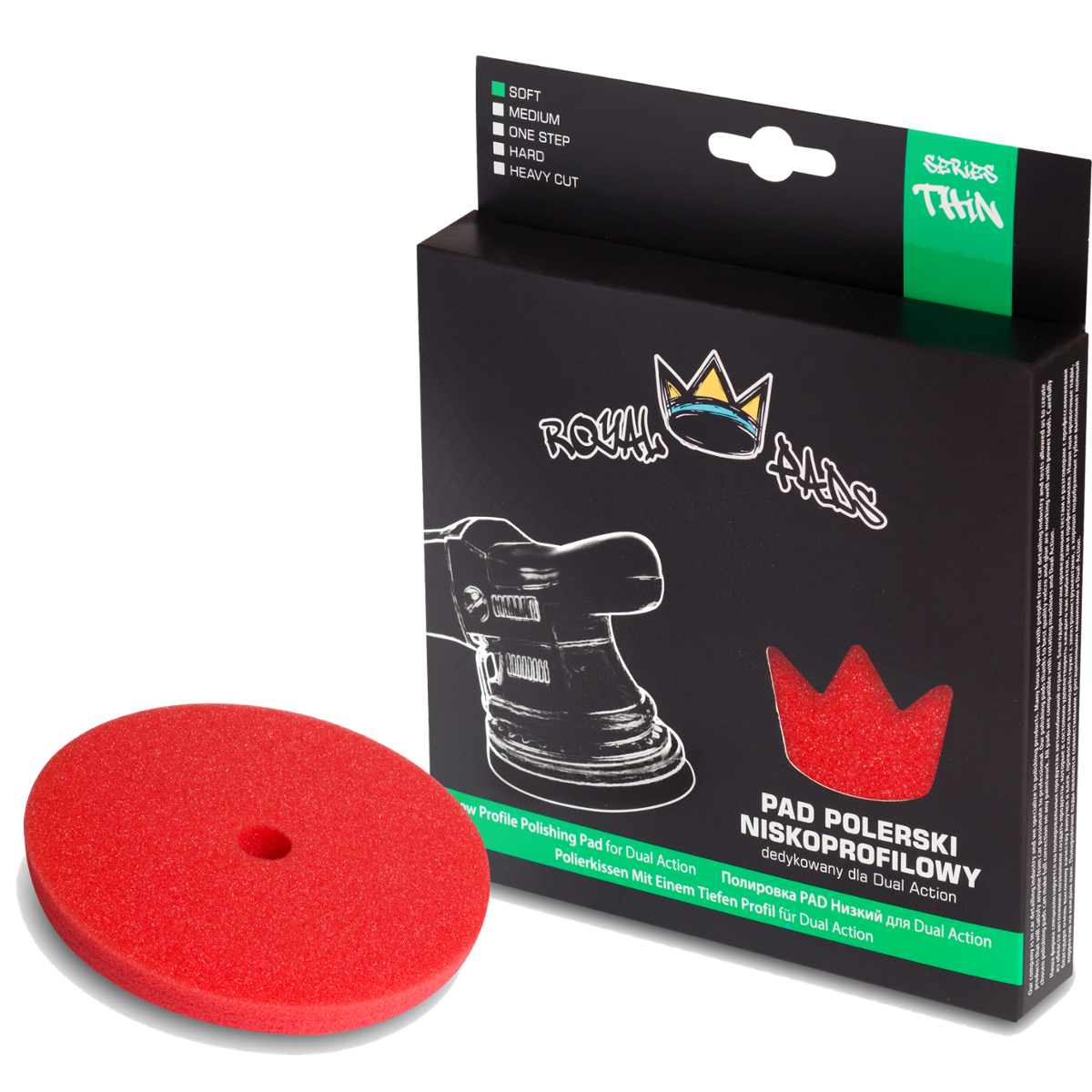 ROYAL PADS Thin Soft Pad 80mm Pad Czerwony Niskoprofilowy Miękki