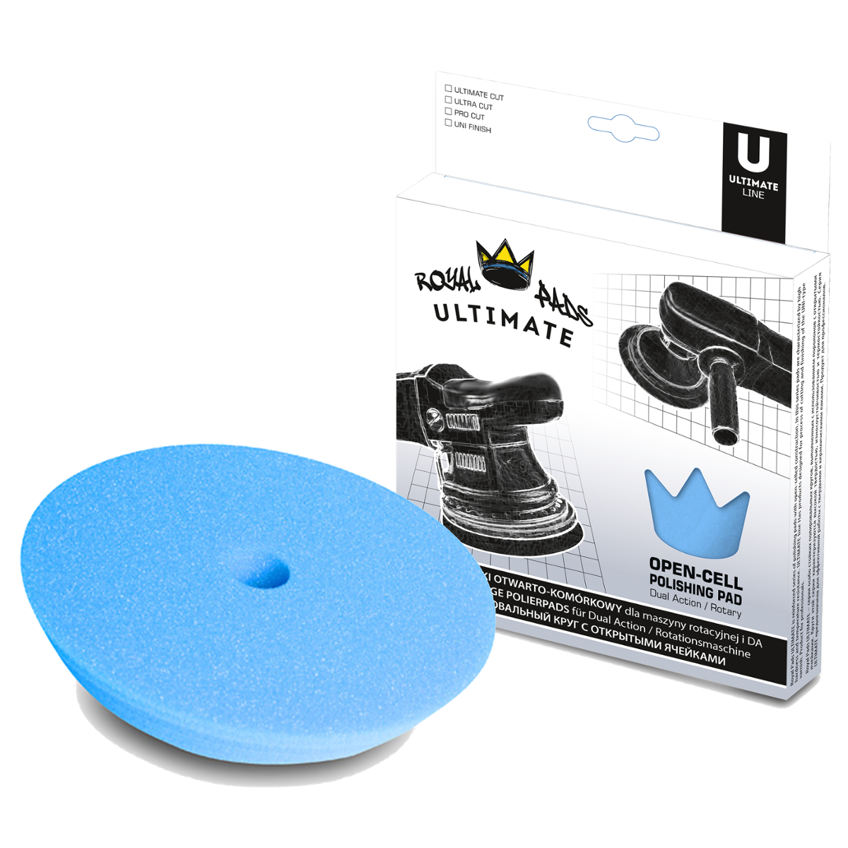 ROYAL PADS Ultimate Uni Finish 150mm Niebieska Otwarto Komórkowa Pianka Finish