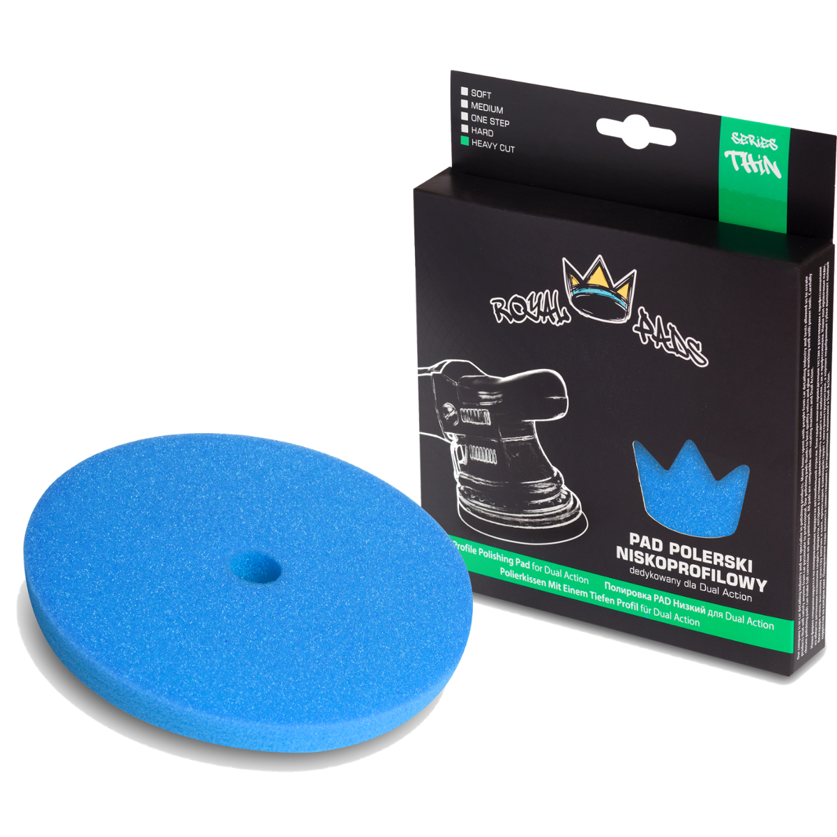 ROYAL PADS Thin Heavy Cut Pad 150mm Pad Niebieski Niskoprofilowy Otwartokomórkowy Mocno Ścierny