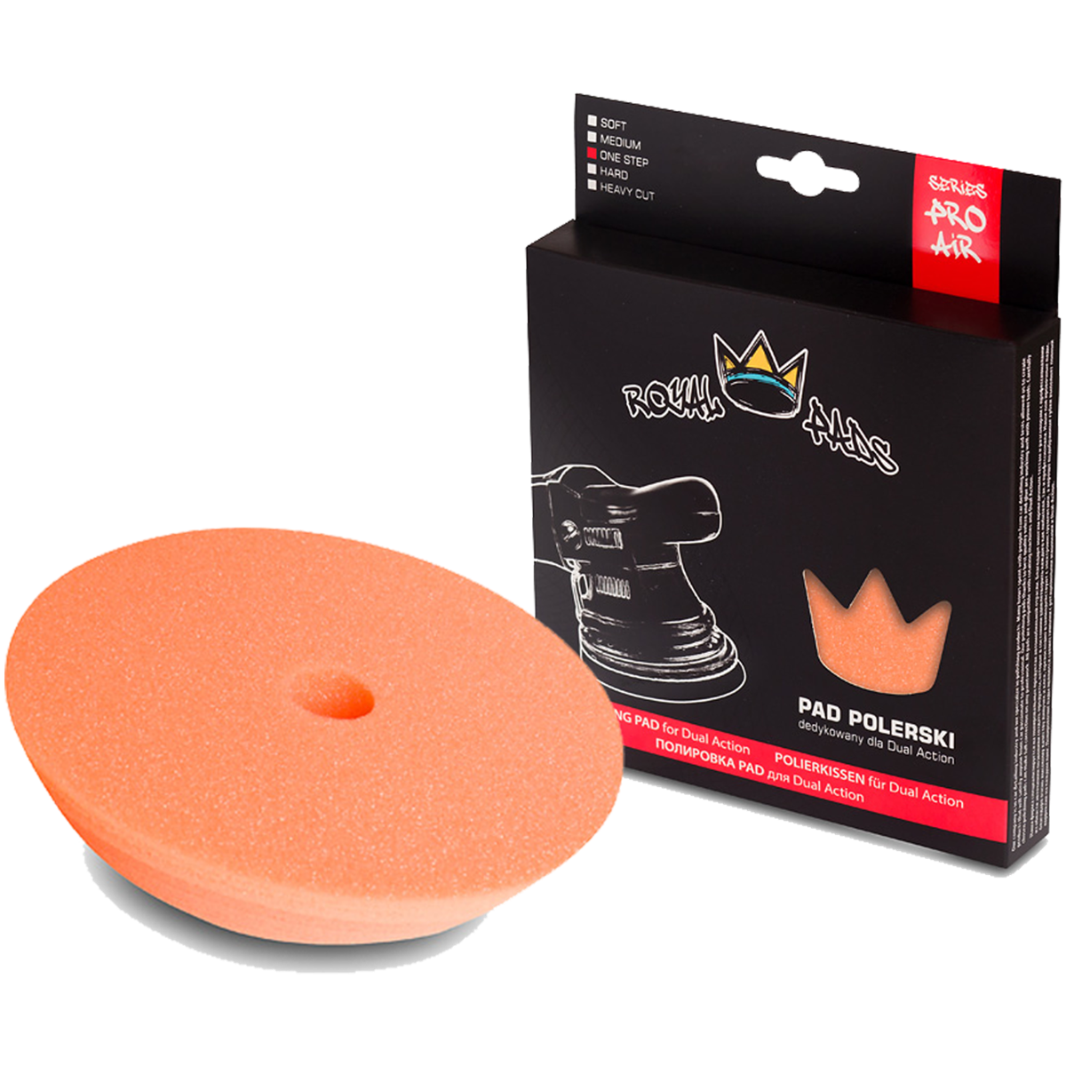 ROYAL PADS Air One Step Pad for DA 150mm Pad Pomarańczowy Otwartokomórkowy