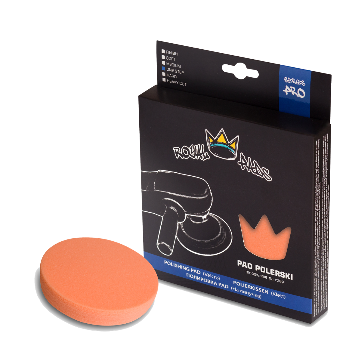 ROYAL PADS Pro One Step Pad 80mm Pad Otwartokomórkowy do Korekty Pomarańczowy