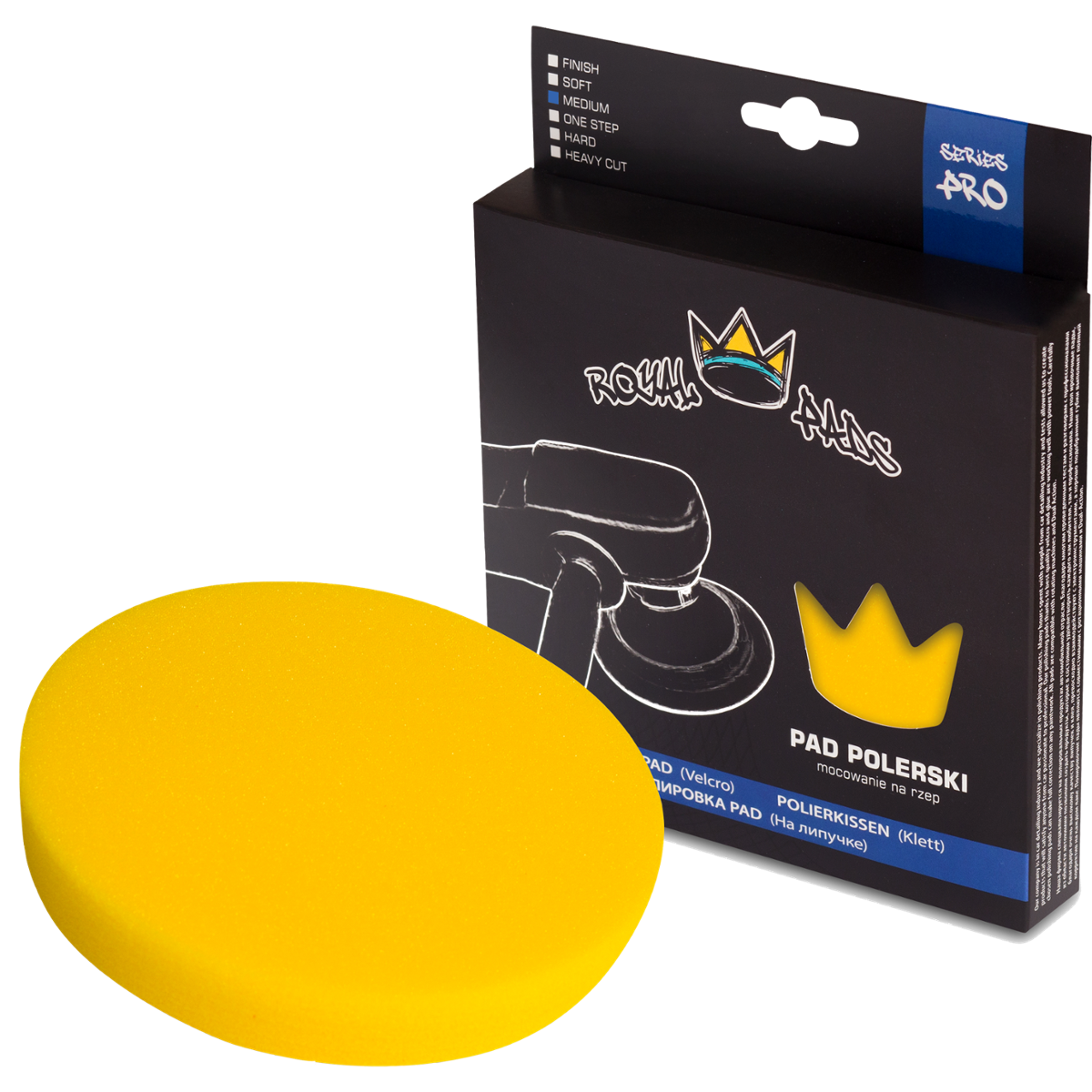 ROYAL PADS Pro Medium Pad Polishing 150mm Pad Żółty Średnio Twardy