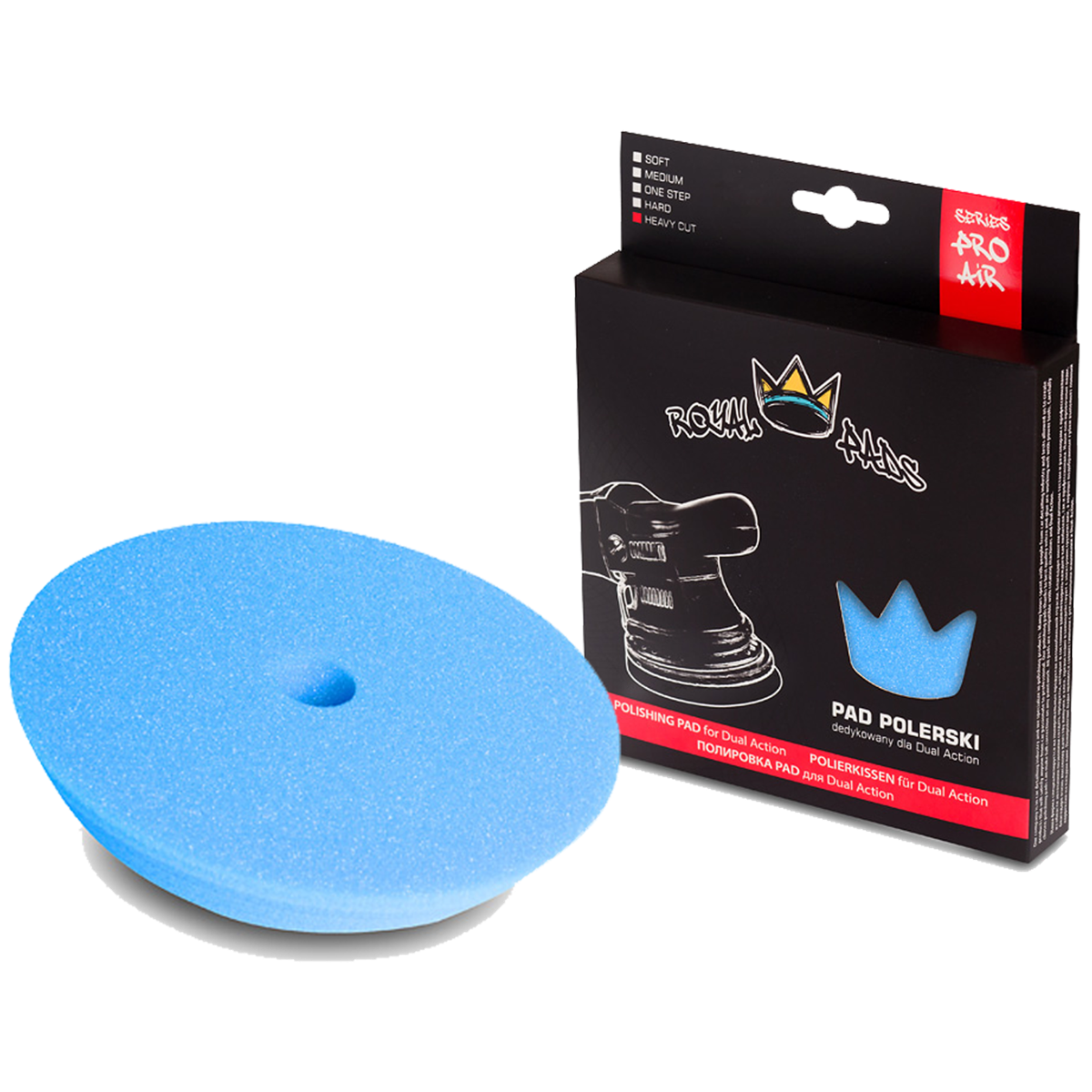 ROYAL PADS Air Heavy Cut Pad for DA 150mm Pad Niebieski Otwartokomórkowy Mocno Ścierny