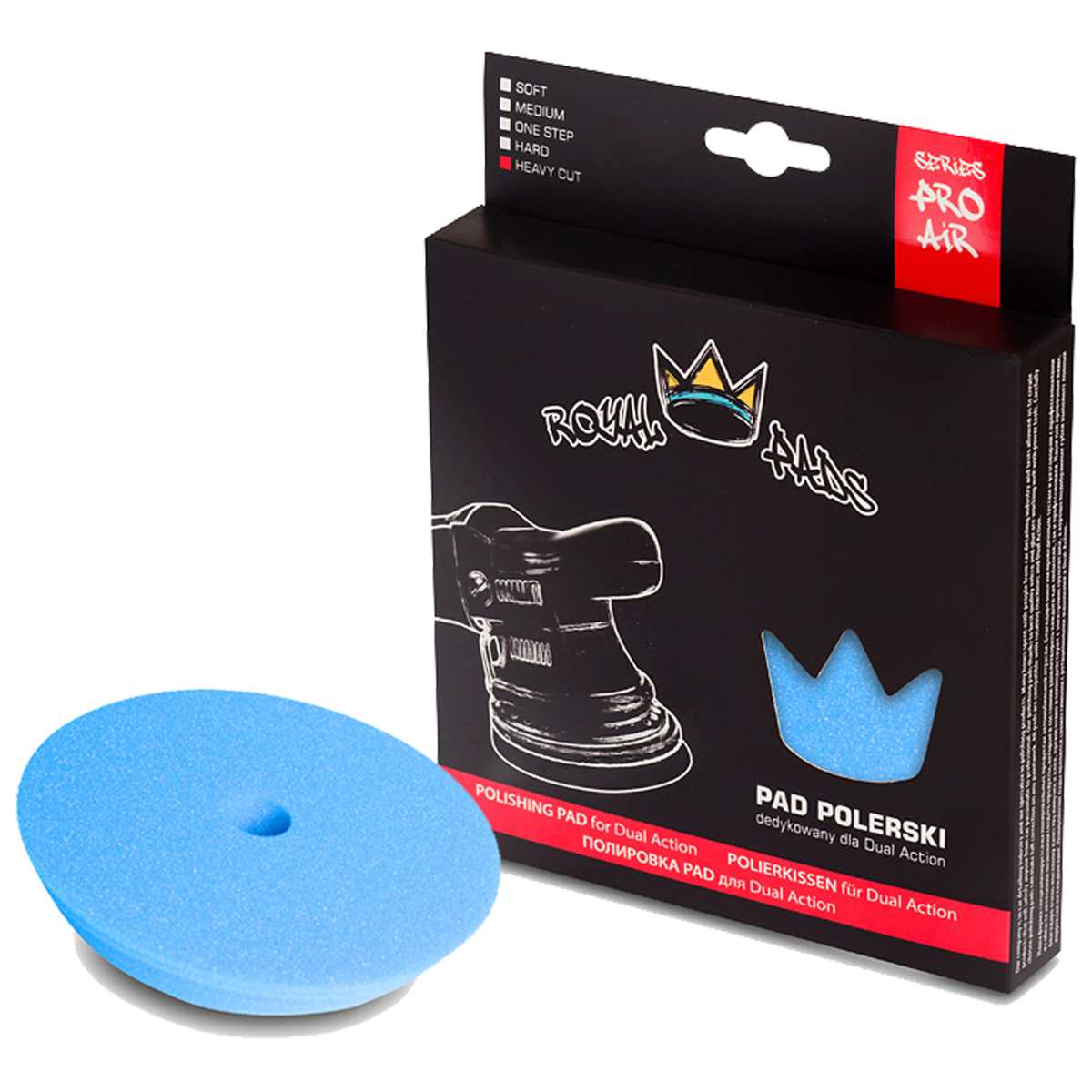 ROYAL PADS Air Heavy Cut Pad for DA 80mm Pad Niebieski Otwartokomórkowy Mocno Ścierny