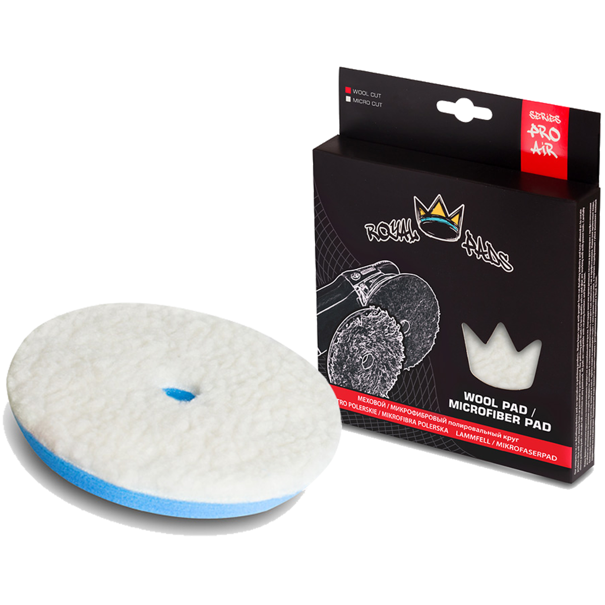 ROYAL PADS Air Wool Cut 150mm Pad Polerski z Futrem Tnący