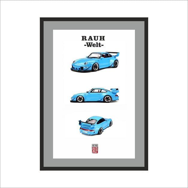 Obraz na ścianę PORSCHE 911 RWB ramka plakat