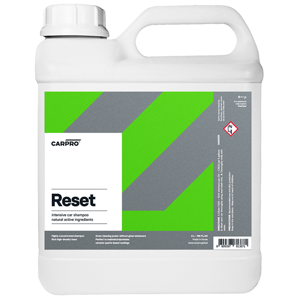 CARPRO CQUARTZ Reset 4L - Szampon do Mycia i Pielęgnacji Samochodów Zabezpieczonych Powłokami