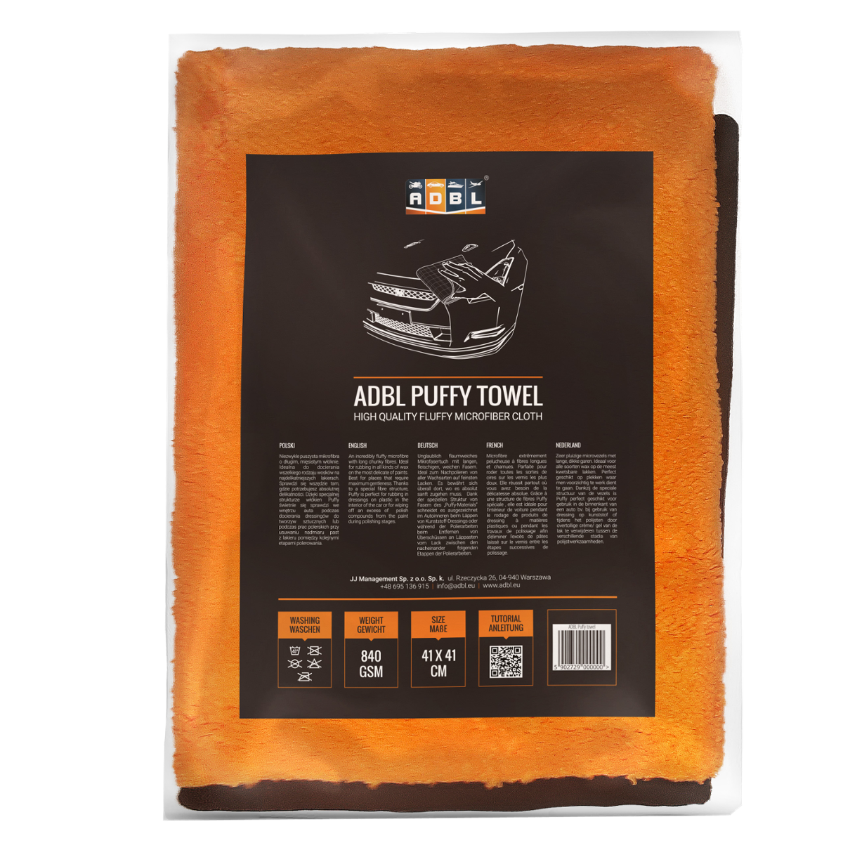 ADBL Puffy Towel Ręcznik z Mikrofibry 41x41cm - Mikrofibra do Docierania Wosków i Detailerów