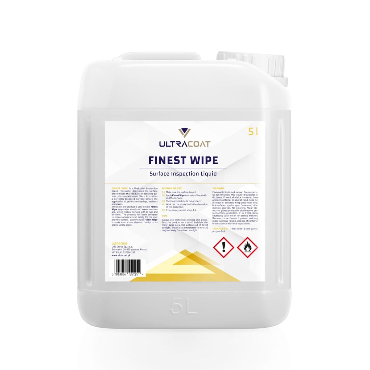 ULTRACOAT Finest Wipe 5L - Preparat do Finalnej Inspekcji Lakieru