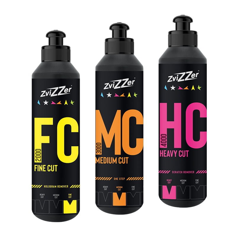 ZviZZer zestaw 3 past polerskich 250ml - HC4000, MC3000, FC2000