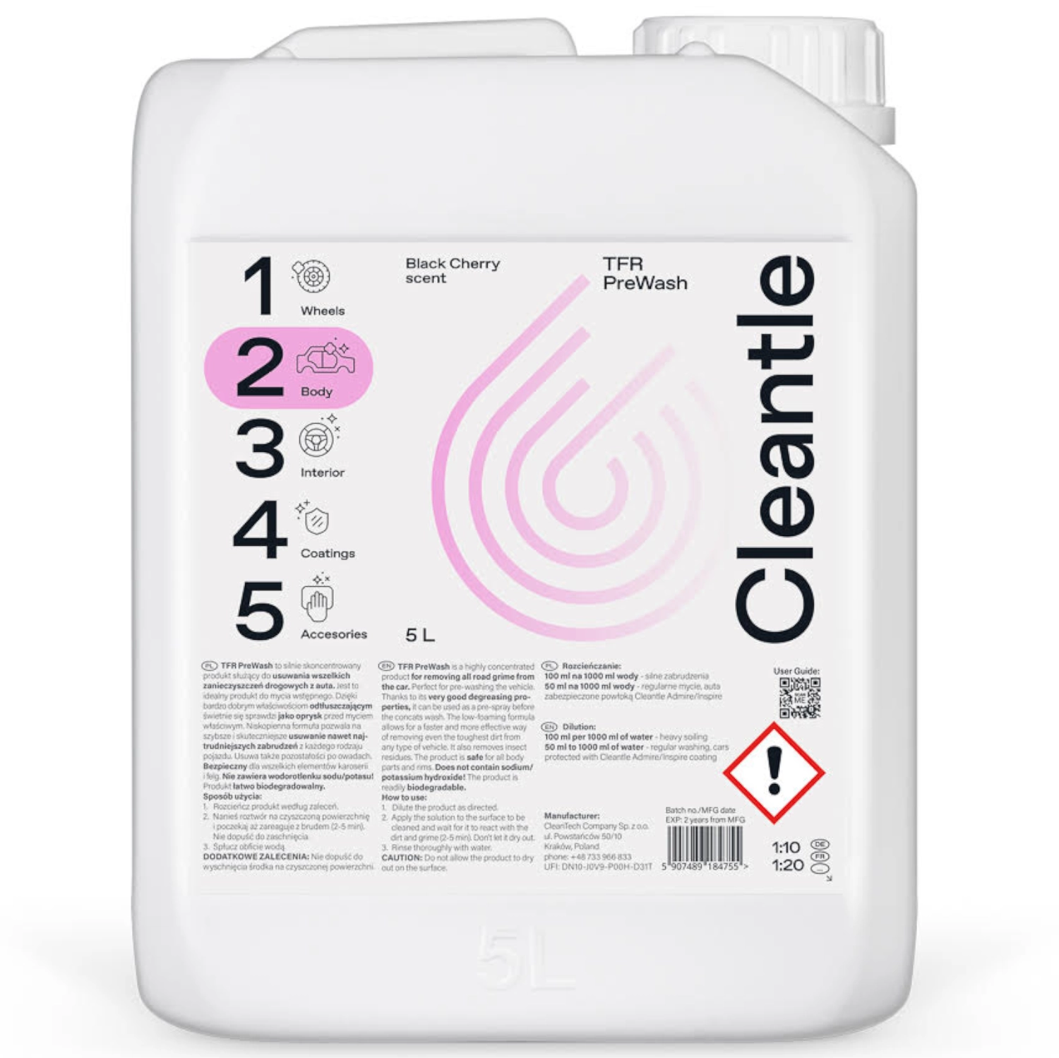 Cleantle TFR PreWash 5L - Produkt do wstępnego mycia