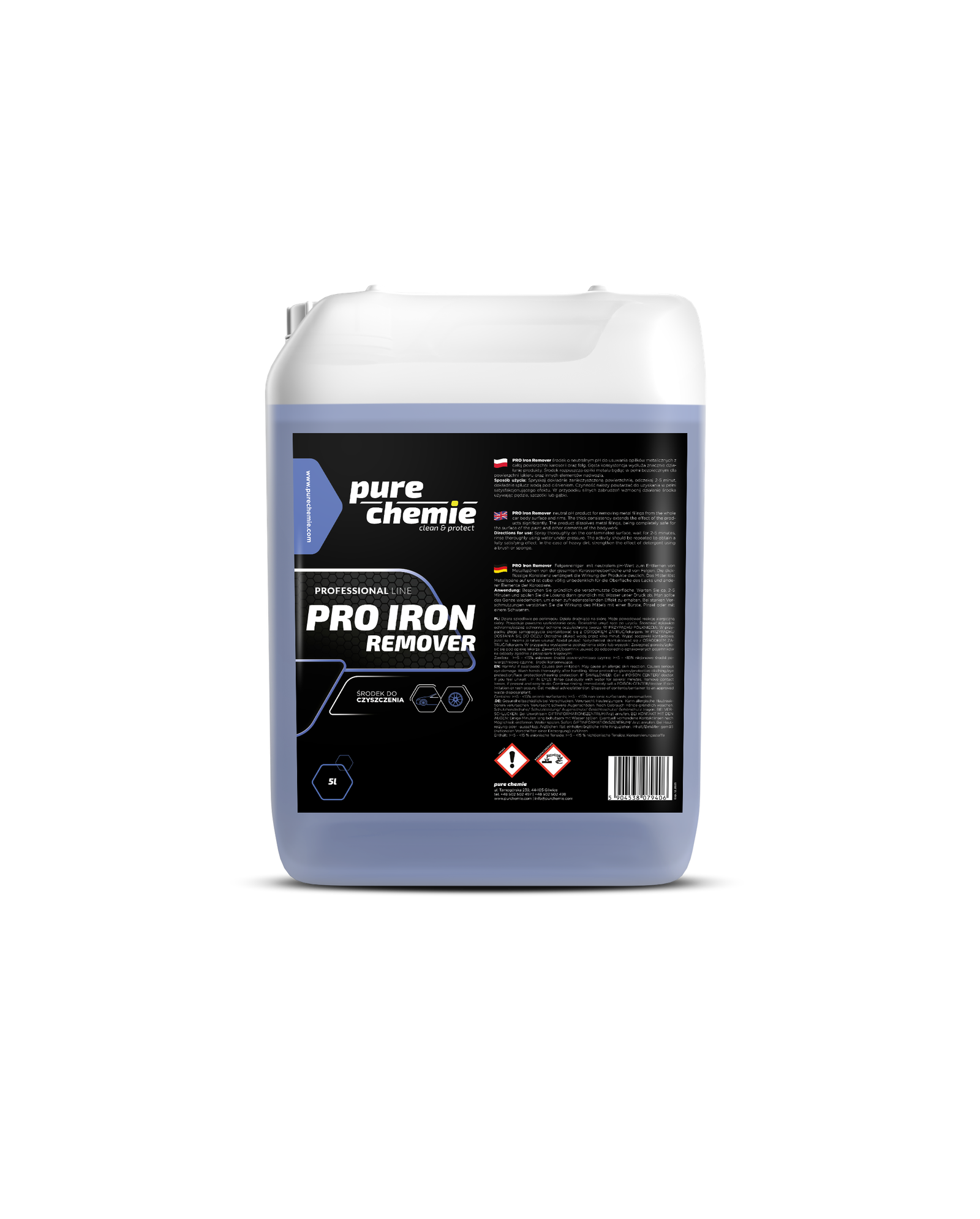 PURE CHEMIE PRO IRON REMOVER 750ml - Deironizer do felg i lakieru (Krwawa felga) - obrazek 2