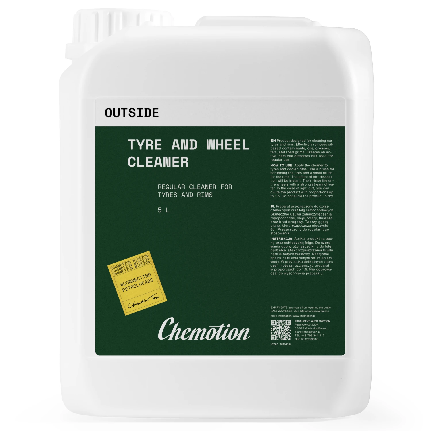 CHEMOTION Tyre and Wheel Cleaner 5L - preparat do bieżącego mycia opon oraz felg
