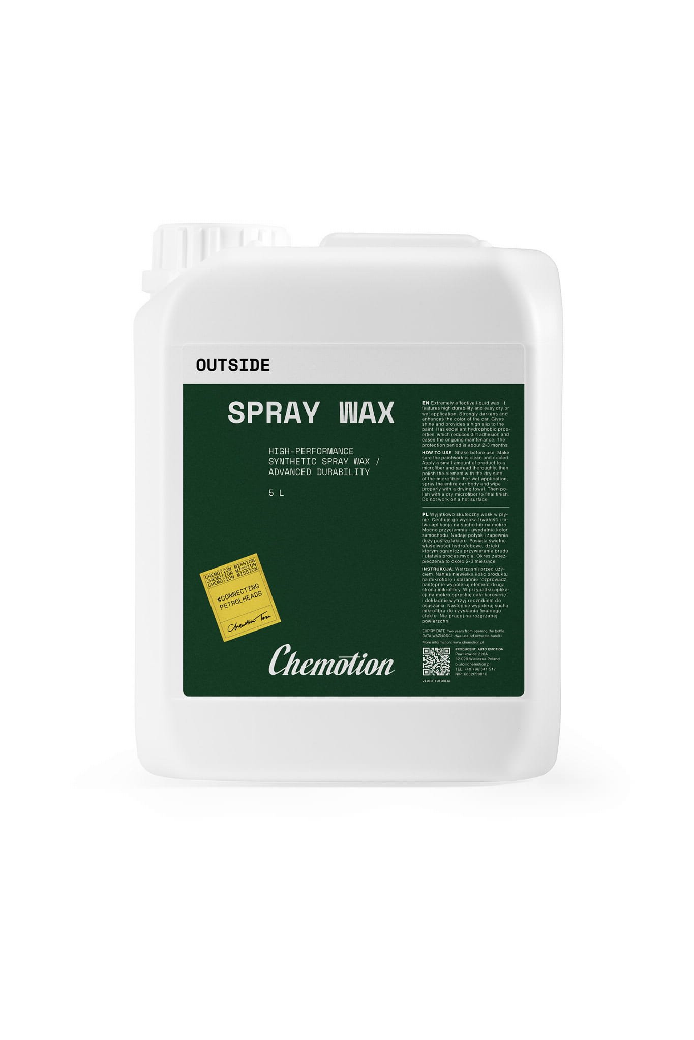 Chemotion Spray Wax 5L- syntetyczny wosk w płynie